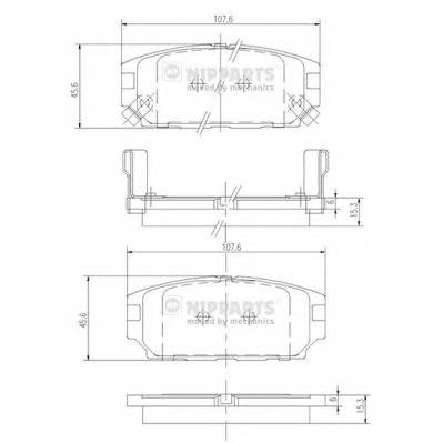 NIPPARTS J3615007 Комплект гальмівних колодок,