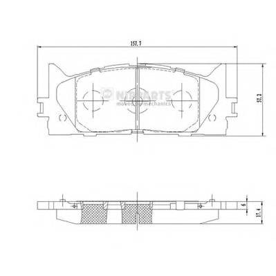 NIPPARTS N3602141 Комплект гальмівних колодок,