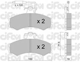 CIFAM 822-031-0 Комплект тормозных колодок,