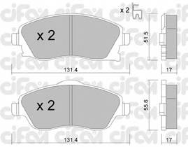 CIFAM 822-340-0 Комплект тормозных колодок,