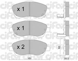 CIFAM 822-450-0 Комплект гальмівних колодок,