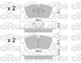 CIFAM 822-640-0 Комплект гальмівних колодок,