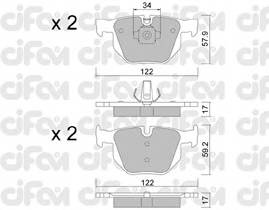 CIFAM 822-644-4 Комплект тормозных колодок,