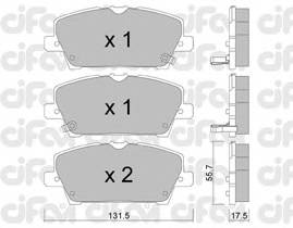 CIFAM 822-728-0 Комплект тормозных колодок,