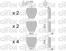 CIFAM 822-774-1 Комплект гальмівних колодок,