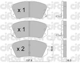 CIFAM 822-783-0 Комплект гальмівних колодок,