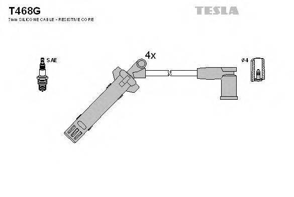 TESLA T468G Комплект проводов зажигания