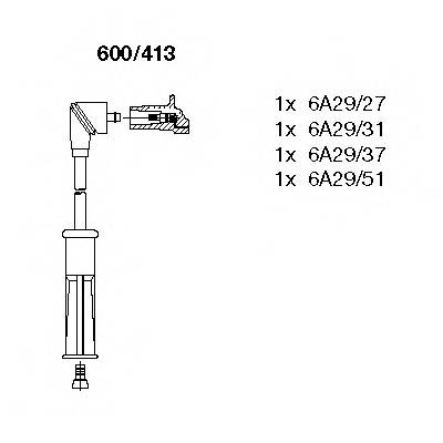 BREMI 600/413 Комплект дротів запалювання