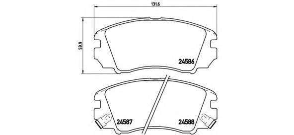 BREMBO P 30 043 Комплект гальмівних колодок,