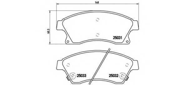 BREMBO P 59 076 Комплект гальмівних колодок,