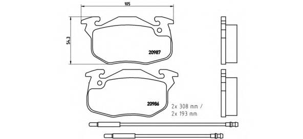 BREMBO P 61 044 Комплект тормозных колодок,