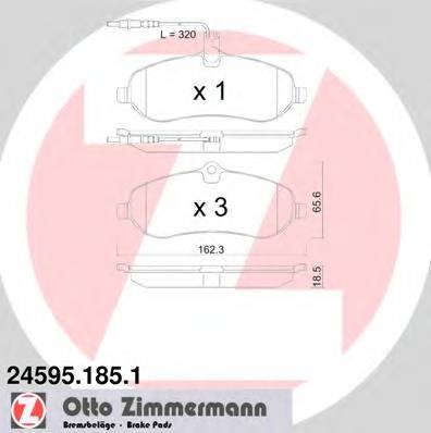 ZIMMERMANN 24595.185.1 Комплект гальмівних колодок,