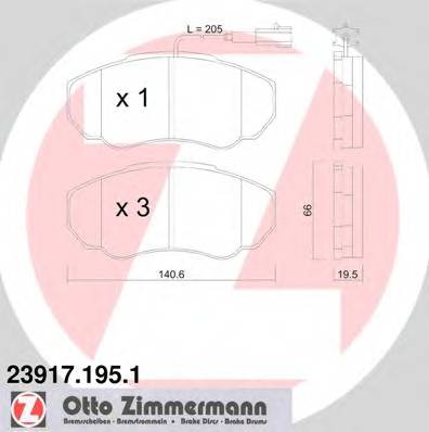 ZIMMERMANN 23917.195.1 Комплект тормозных колодок,