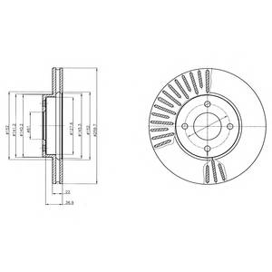 DELPHI BG4454 Тормозной диск