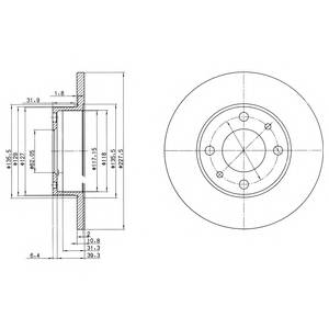 DELPHI BG2147 Тормозной диск