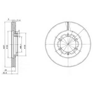 DELPHI BG2524 Тормозной диск