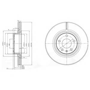 DELPHI BG3942 Тормозной диск