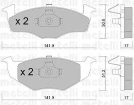 METELLI 22-0206-0 Комплект гальмівних колодок,