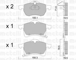 METELLI 22-0258-0 Комплект гальмівних колодок,