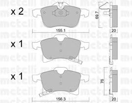 METELLI 22-0539-0 Комплект гальмівних колодок,