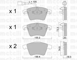 METELLI 22-0552-0 Комплект тормозных колодок,