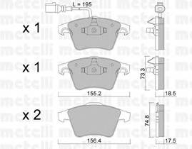 METELLI 22-0552-1 Комплект тормозных колодок,