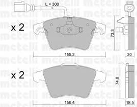 METELLI 22-0552-2 Комплект гальмівних колодок,