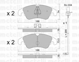 METELLI 22-0775-0K Комплект тормозных колодок,