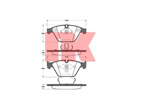 NK 221533 Комплект тормозных колодок,