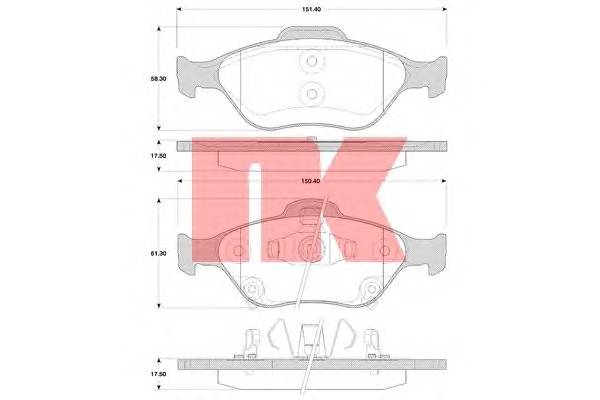 NK 224581 Комплект тормозных колодок,