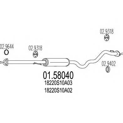 MTS 01.58040 Середній глушник вихлопних