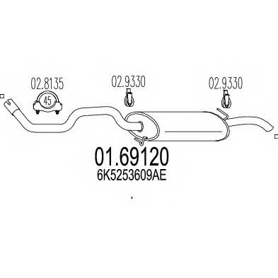 MTS 01.69120 Глушитель выхлопных газов