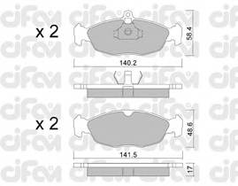 CIFAM 822-077-0 Комплект гальмівних колодок,