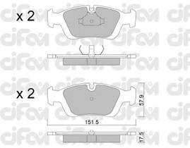 CIFAM 822-124-0 Комплект гальмівних колодок,