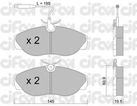 CIFAM 822-154-0 Комплект тормозных колодок,