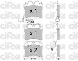 CIFAM 822-163-2 Комплект тормозных колодок,