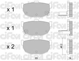 CIFAM 822-362-0 Комплект тормозных колодок,