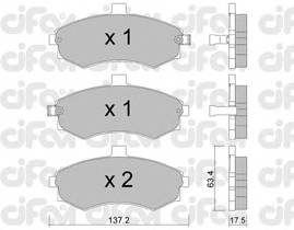 CIFAM 822-504-0 Комплект гальмівних колодок,