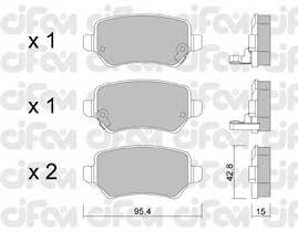 CIFAM 822-542-0 Комплект гальмівних колодок,