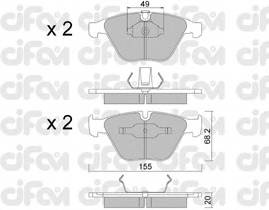 CIFAM 822-558-0 Комплект тормозных колодок,