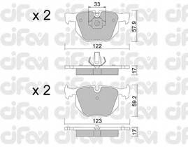 CIFAM 822-561-0 Комплект гальмівних колодок,