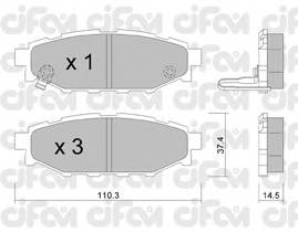 CIFAM 822-764-0 Комплект гальмівних колодок,