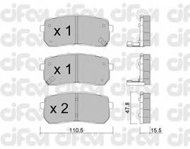 CIFAM 822-786-0 Комплект гальмівних колодок,