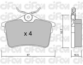 CIFAM 822-816-0 Комплект гальмівних колодок,