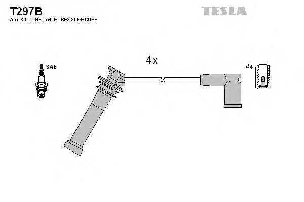 TESLA T297B Комплект дротів запалювання