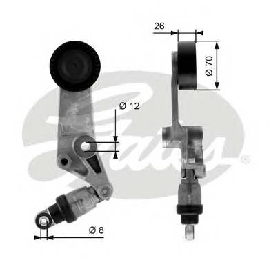 GATES T38286 Натяжной ролик, поликлиновой