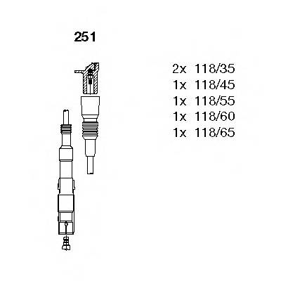 BREMI 251 Комплект проводов зажигания