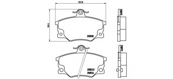 BREMBO P 23 017 Комплект гальмівних колодок,