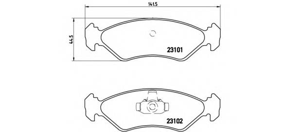 BREMBO P 24 044 Комплект гальмівних колодок,