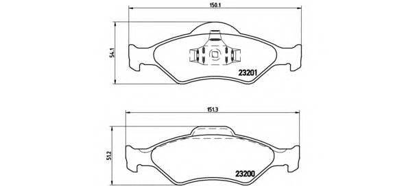 BREMBO P 24 054 Комплект гальмівних колодок,